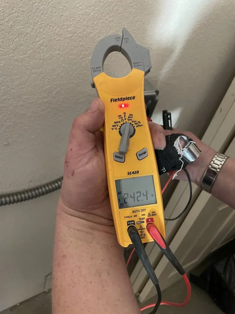 Voltage testing with clamp meter during Circuit Breaker Repair in Shamokin
